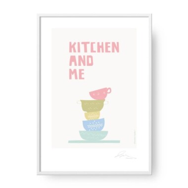 Pastelowy słodki plakat do kuchni lub do kuchni dziecka kitchen and me