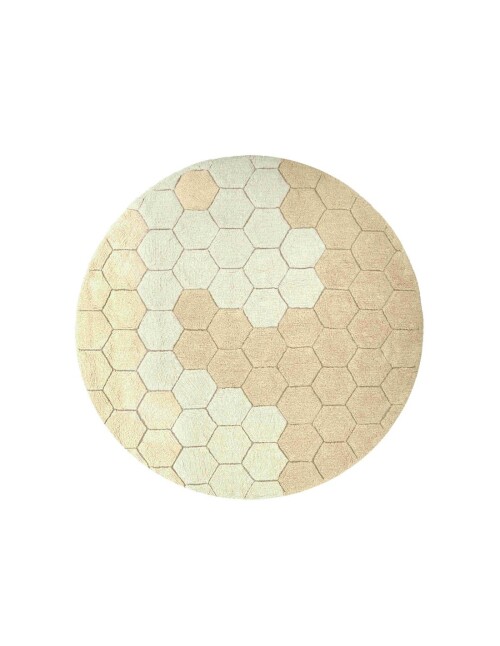 Dywan bawełnainy okrągły Ø 140, Honeycomb golden, Planet Bee