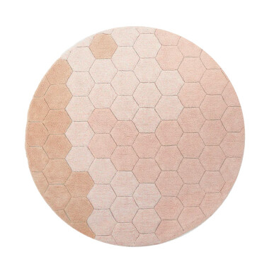 Dywan bawełnainy okrągły Ø 140, Round Honeycomb Rose, Planet Bee