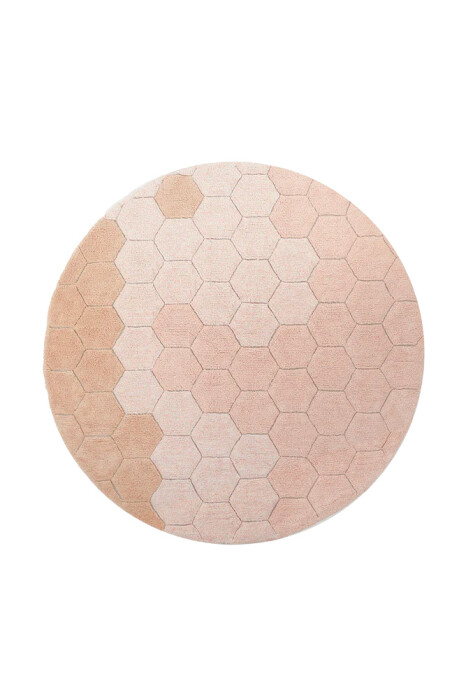 Dywan bawełnainy okrągły Ø 140, Round Honeycomb Rose, Planet Bee