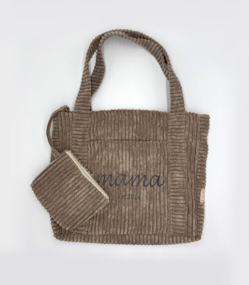 Pojemna torba shopper bag z personalizowanym haftem, idealna na zakupy, spacer i do wózka